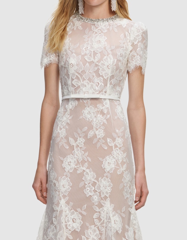 Self Portrait - Sequin Lace Midi Dress