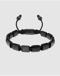 Nialaya Jewellery - The CZ Flatbead Collection - Matte Onyx