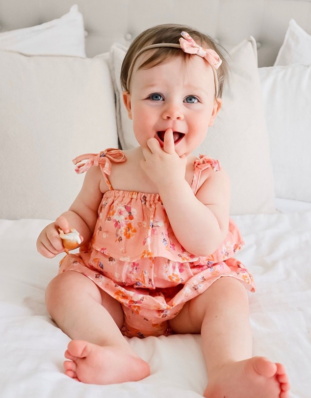 WITH LOVE FOR KIDS - Cotton Muslin Ruffle Playsuit - Babies
