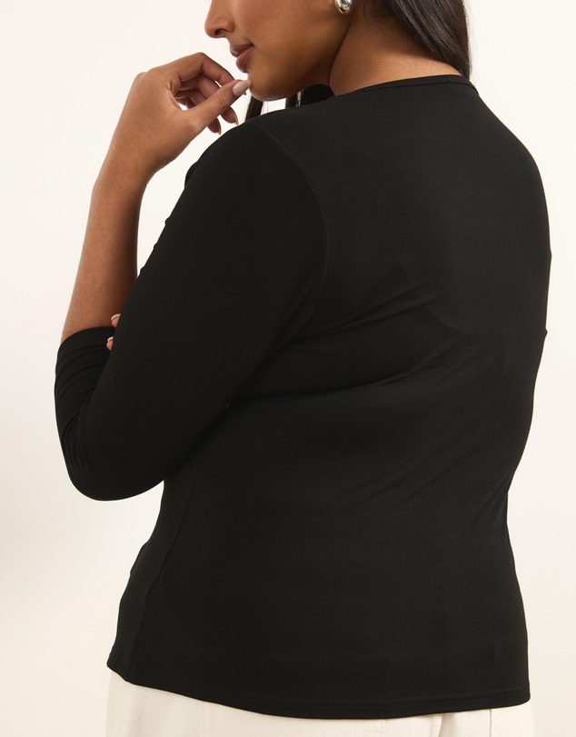 Atmos&Here Curvy - Harley V-Neck Half Sleeve Top