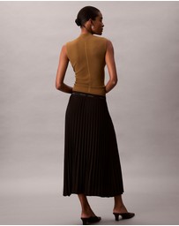 Calvin Klein - Pleated Crepe Midi Skirt