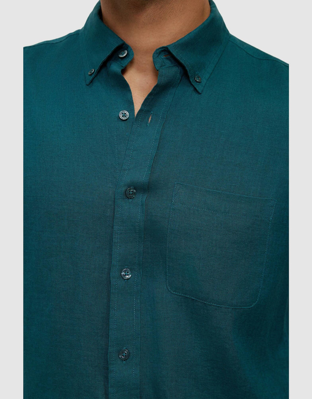 Trenery - Regular Fit Linen Classic Long Sleeve Shirt