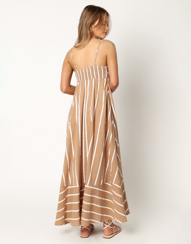 Petal & Pup - Brea Maxi Dress - Tan Stripe