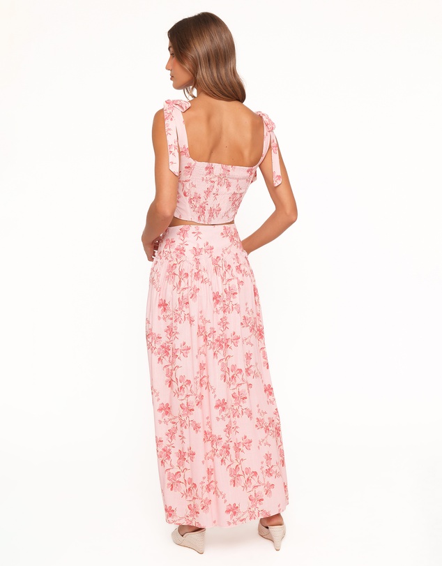 Petal & Pup - Tyler Drop Waist Maxi Skirt - Rose Pink Floral
