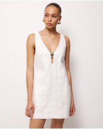 AERE - Fiora Linen Resin Trim Shift Dress
