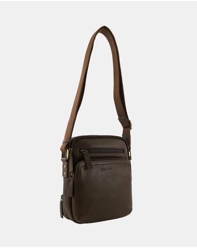 Pierre Cardin - Pierre Cardin Men's Leather Compact Crossbody Bag