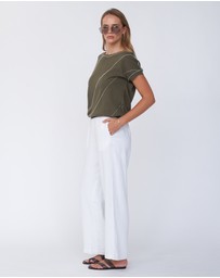 Amelius - Fern Contrast Detail Short Sleeve Knit