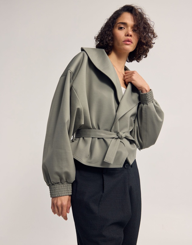 Oxford - Indie Crop Belt Waist Jacket