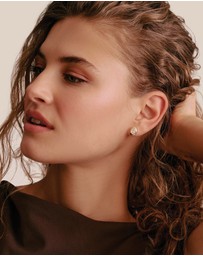 THOMAS SABO - THOMAS SABO Oval Stud Earrings with Zirconia Stones Gold
