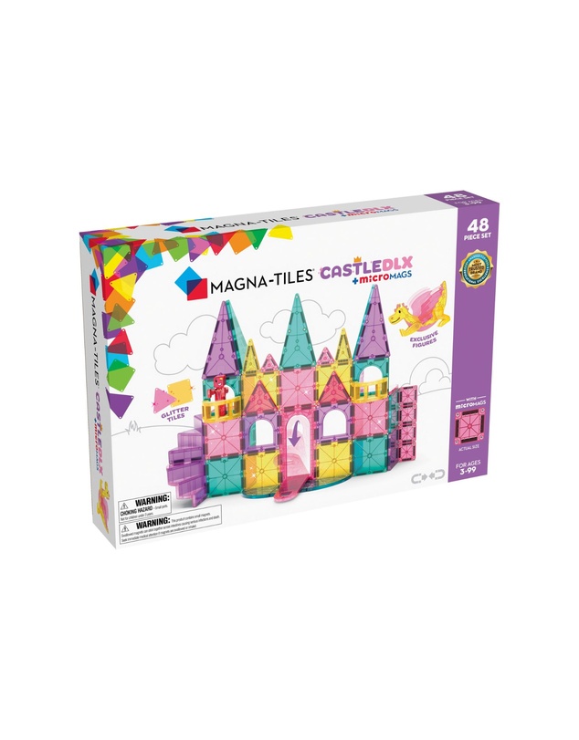 Magna-Tiles - MAGNA-TILES - Castle DLX + microMAGS - 48 Piece Set