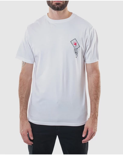 Fallen Footwear - Fallen Footwear Men Death' Embrace Tee Regular Fit Jumper White/Red