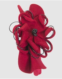 Max Alexander - Felt Red Flower Winter Racing Fascinator