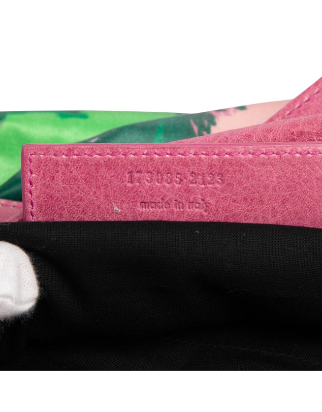 Pre-Loved by Azura Reborn - Pre-Loved Lambskin and Satin Floral Print Motocross Giant 21 Brief Satchel