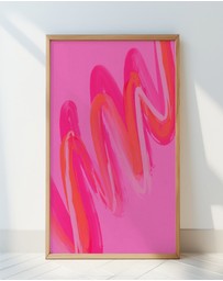 Olive et Oriel - Pinkwave No 6 by Treechild Art Print