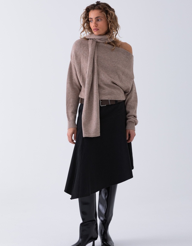 Style Addict - Wool Nora Scarf Knit Top