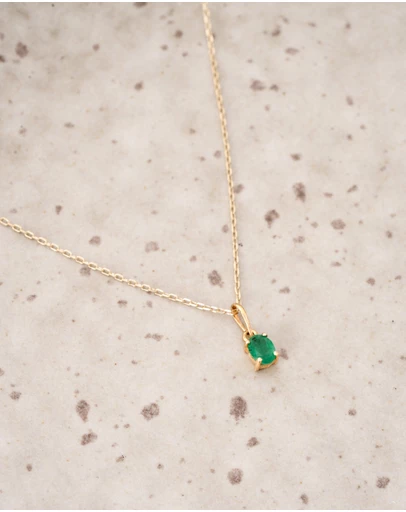 Luna Rae - Solid Gold - Emerald Necklace