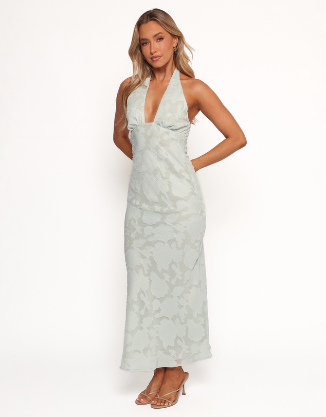 Petal & Pup - Edwards Maxi Halterneck Dress - Sage