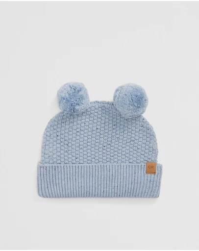 Country Road - Organically Grown Cotton Cord Pom Pom Knit Beanie