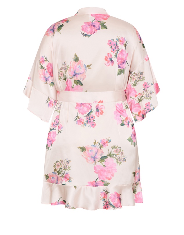 City Chic - Plus size Arcadia Short Kimono - pink