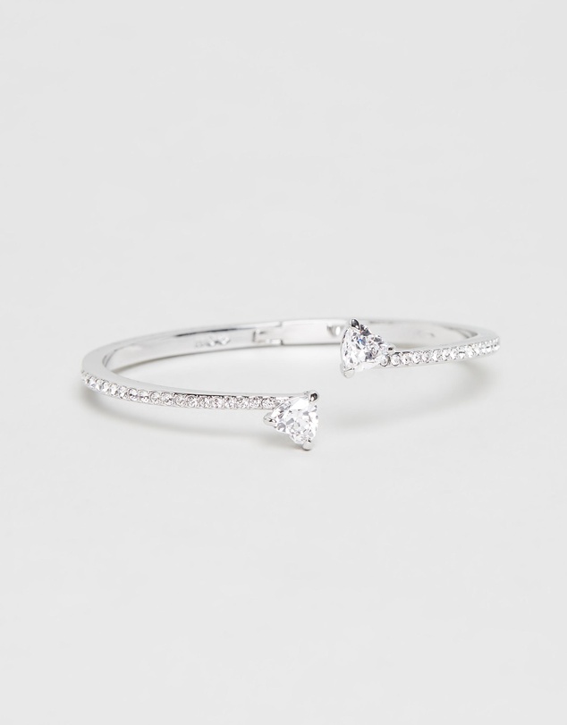 Swarovski - Mesmera bangle, Heart, White, Rhodium plated