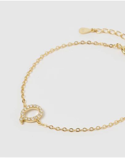 Izoa - Crystal Letter Q Bracelet