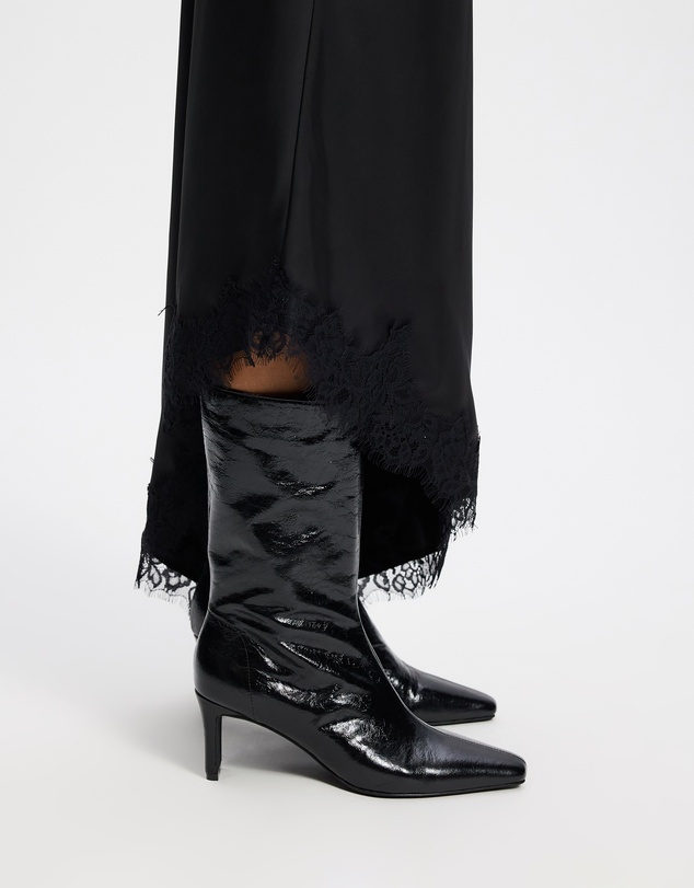 AERE - Anais Square Toe Heeled Leather Ankle Boots