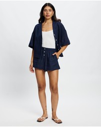 White By FTL - Rhonda Linen Shorts