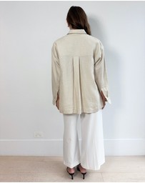 Cirkular - Pre-Loved - Bondi Born Sand Linen Shirt