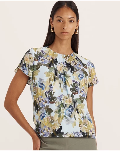 SABA - Grove Silk Tuck Detail Top