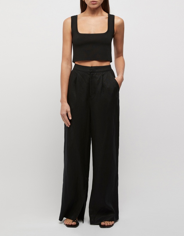 FRIEND of AUDREY - Hayworth Linen Split Trousers