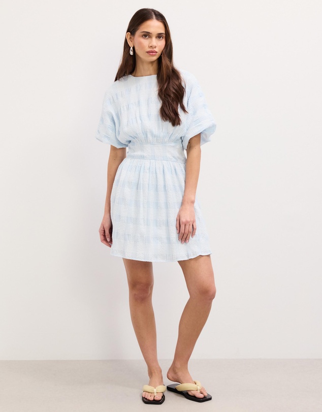 The Fated - Gallery Waisted Gingham Mini Dress