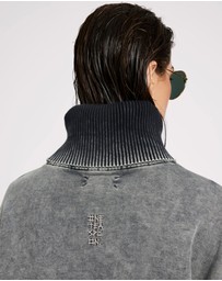 ONE TEASPOON - Fleece Roll Neck Sweater - Worn Black