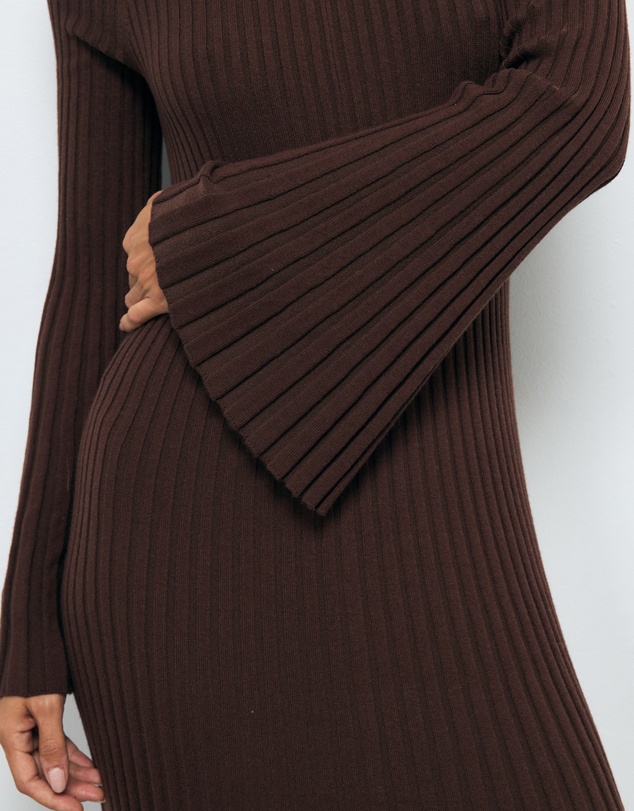 AERE - Indi Accordian Pleated Organic Knit Dress