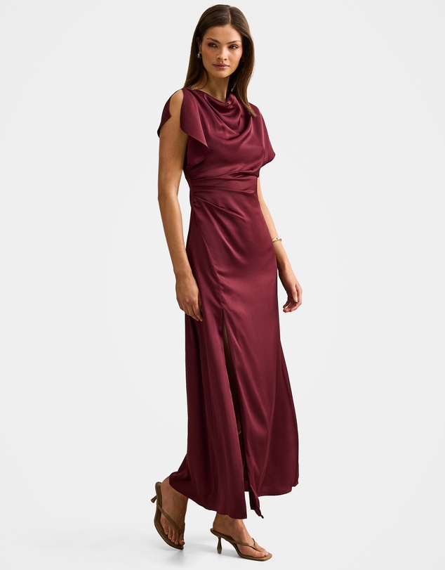 Forever New - Genevieve Satin Drape Maxi Dress