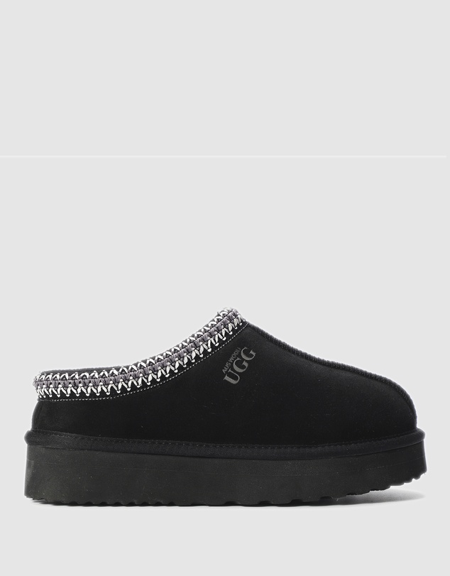 AusWooli Ugg Boots - Mentone Sheepskin Wool Ankle Braid Platform Slippers