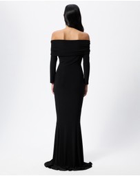 Norma Kamali - 3/4 Sleeve Cowl Neck Fishtail Gown