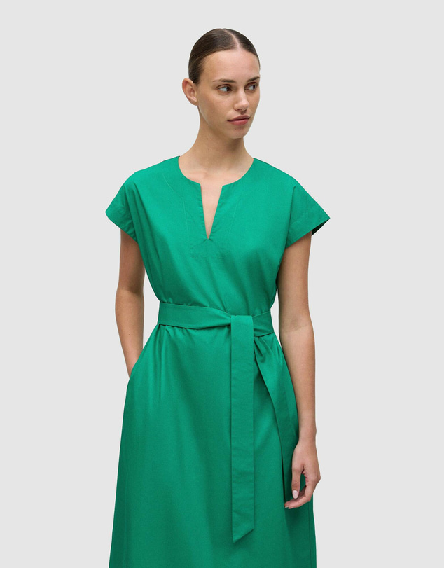 Trenery - Cotton Poplin Cap Sleeve Belted Dress