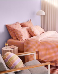 Mosey Me - Kumquat Bloom Seersucker Quilt Cover