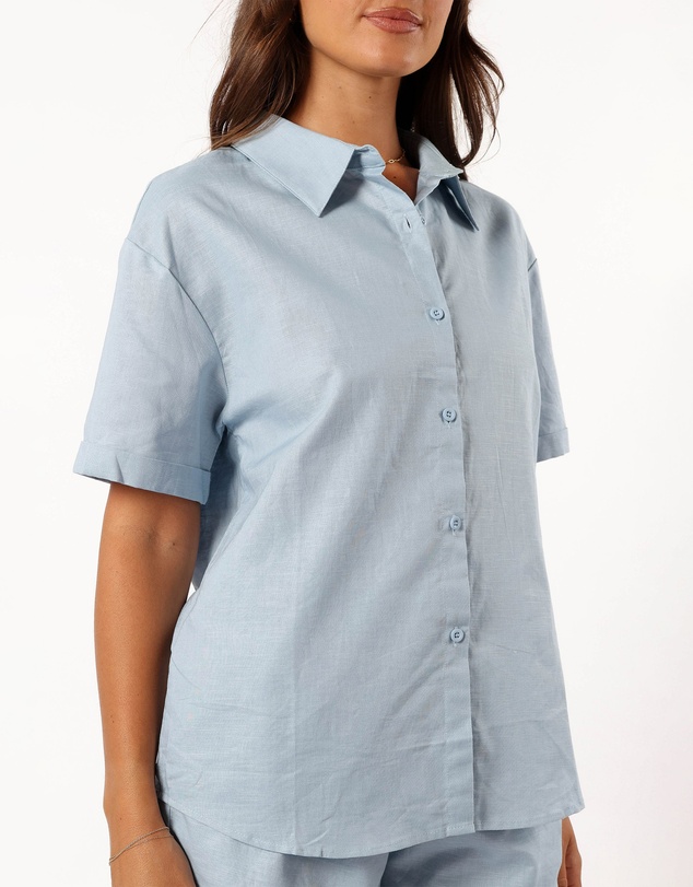 Petal & Pup - Yuma Button Down Top - Blue