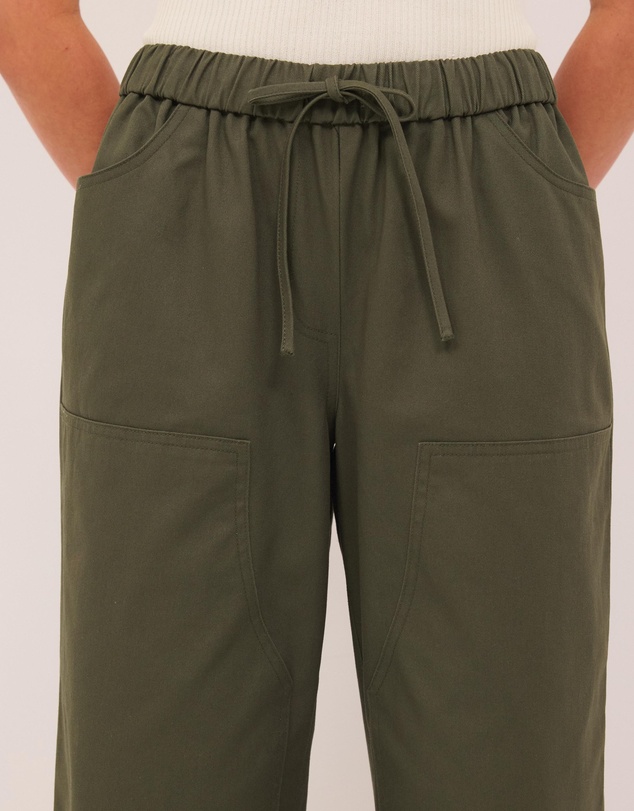 Calli - Panelled Cotton Wide Leg Twill Pants