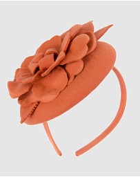Max Alexander - Felt Orange Winter Pillbox Fascinator