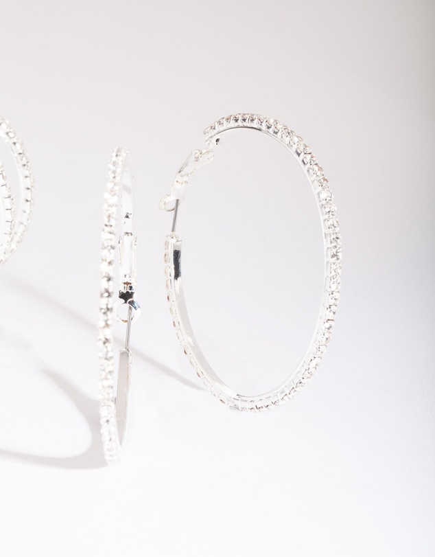 Lovisa - Silver Diamante Multi Hoop Earring Pack