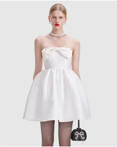 Self Portrait - Taffeta Bandeau Mini Dress