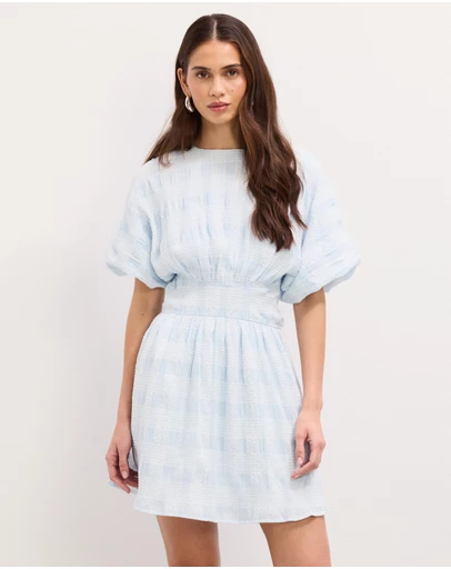 The Fated - Gallery Waisted Gingham Mini Dress