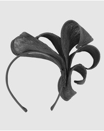 Max Alexander - Large Black Sinamay Racing Fascinator