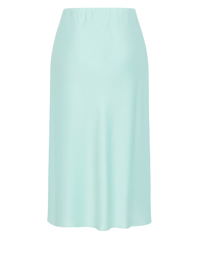 City Chic - Plus Size Miranda Satin Midi Skirt - spearmint
