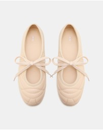 JW PEI - Erika Topstitching Lace-up Ballet Flats