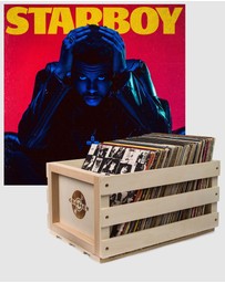 Universal Music - Crosley Record Storage Crate & The Weeknd Starboy - Double Vinyl Album Bundle