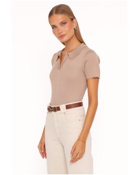 Petal & Pup - Aradia Scallop Collar Polo - Grey Morn