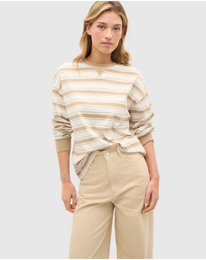 Seed Heritage - Slouchy Long Sleeve Striped Top